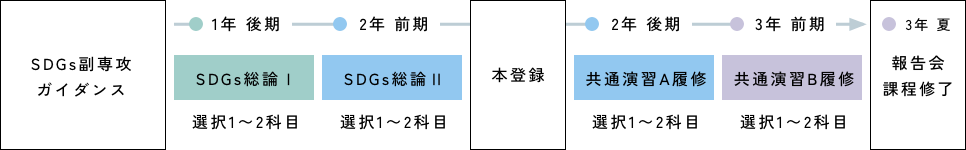 SDGs副専攻の履修の流れ
